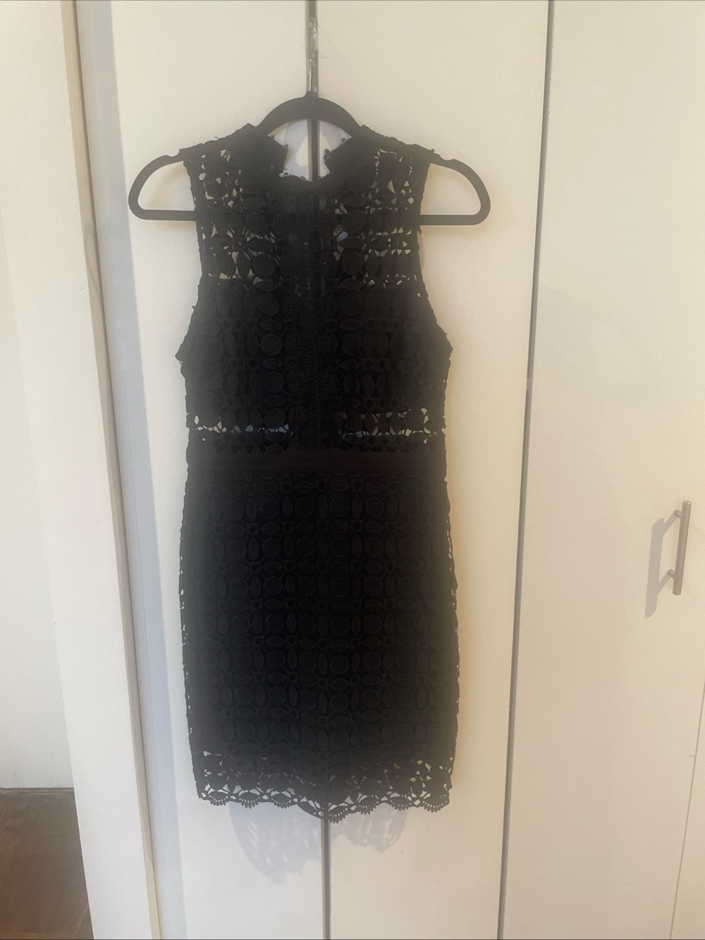 Astr Black Lace Mini Dress with Zip Back lace slim fit cocktail wedding